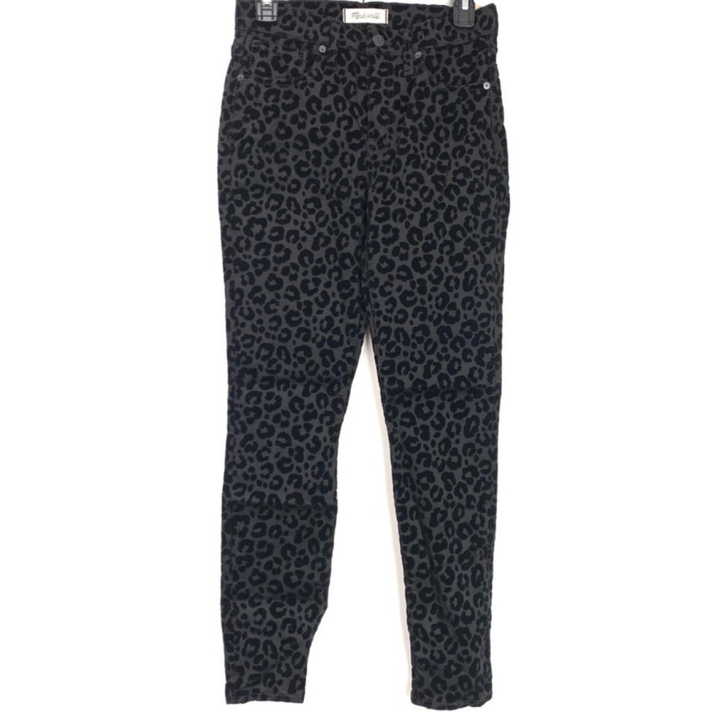NWT MADEWELL 9" Mid Rise Black Leopard Skinny Jean - Picture 8 of 16